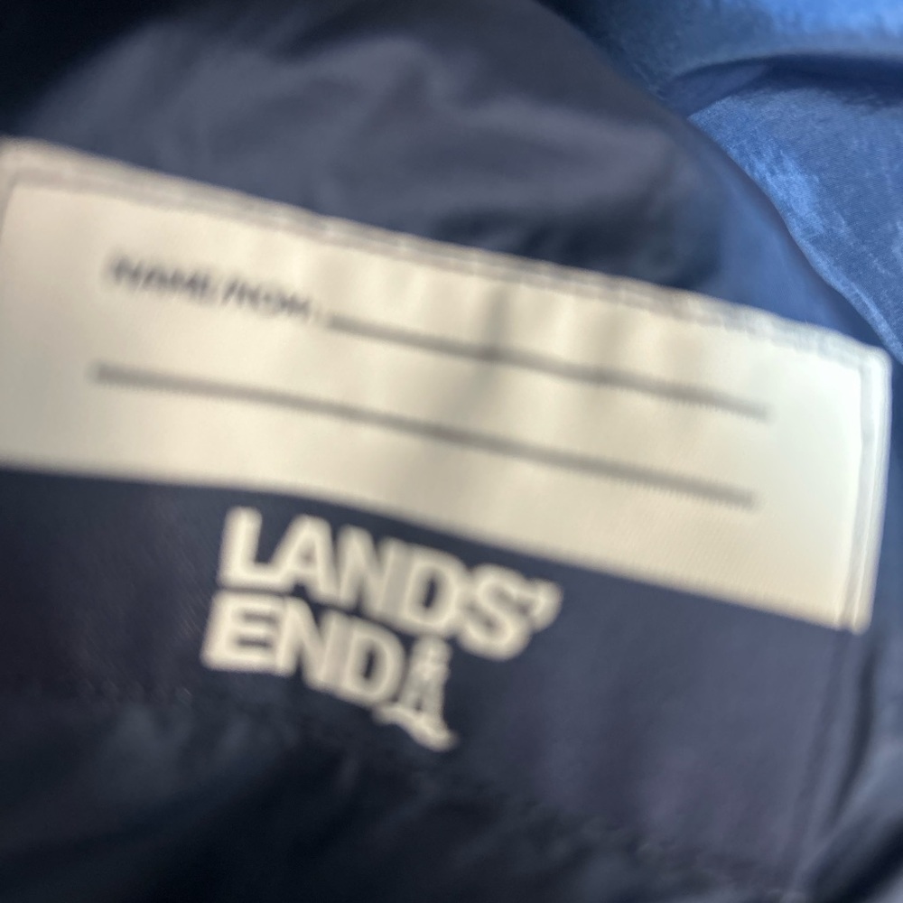 Lands End youth Primaloft navy blue hooded puffer jacket. Size XL ( 14H-16H). - Picture 6 of 8